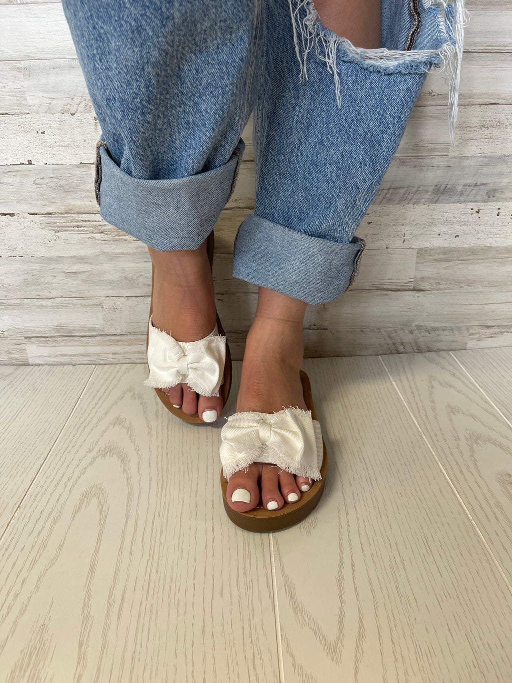 Spray Tan Canvas Bow Sandals