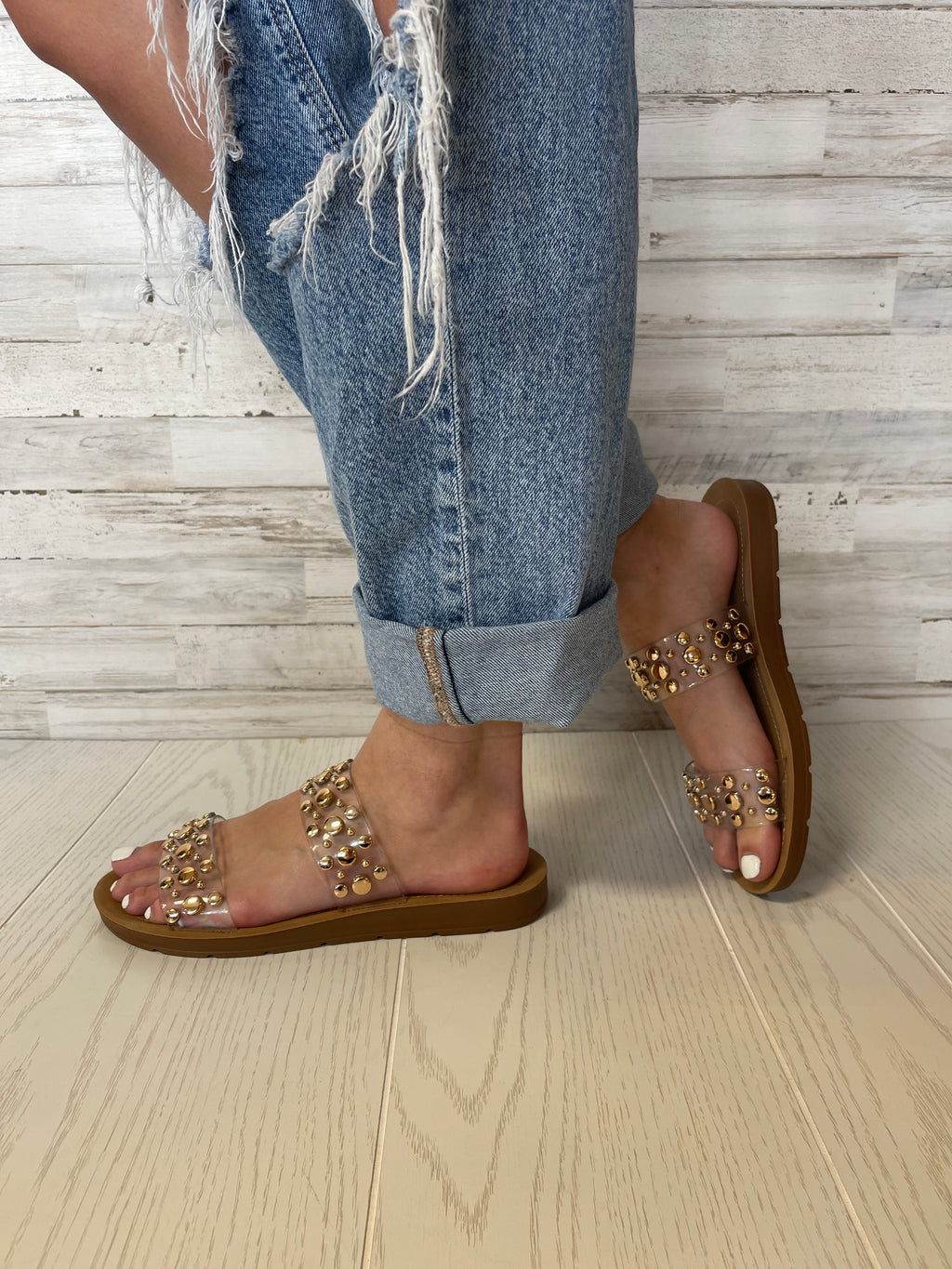 Double Take Clear Sandals
