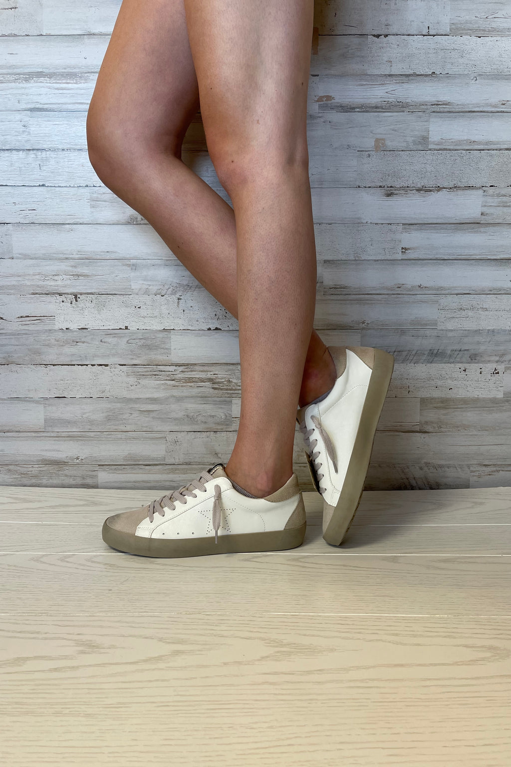 Mia Textured Panels Low Top Sneakers