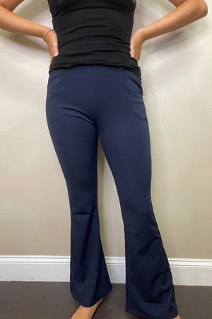 Poly Span Bell Bottom Pants