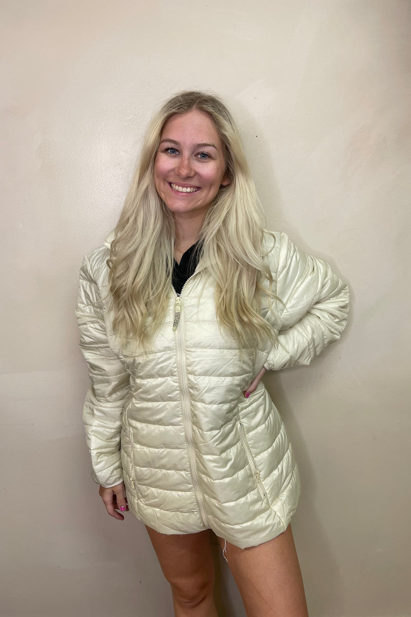 SC Packable Lightweight Puffer Jacket - Ivory