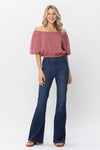 HW Pull on Flare Jeans