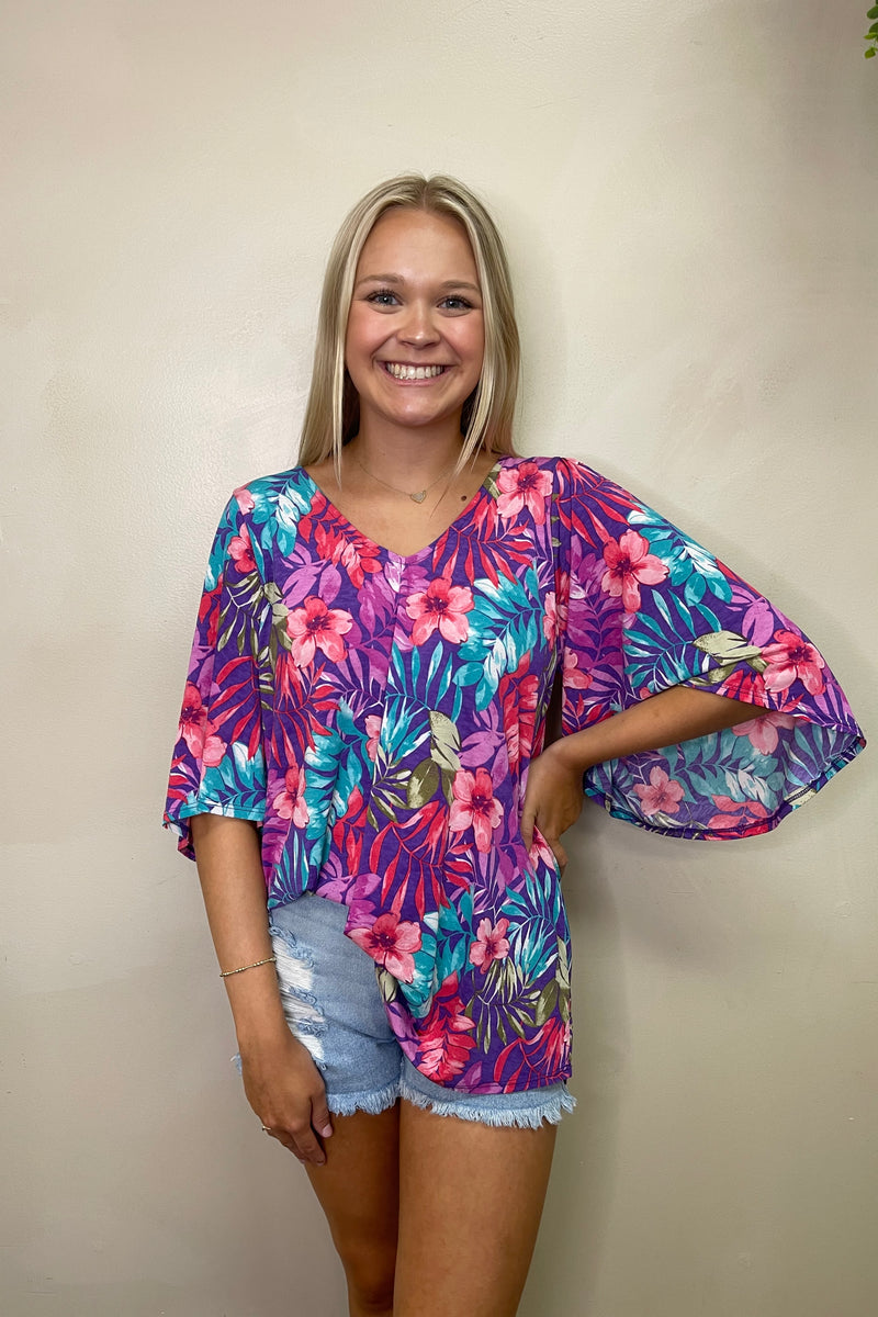 Tab Collar Swirl Honey Top
