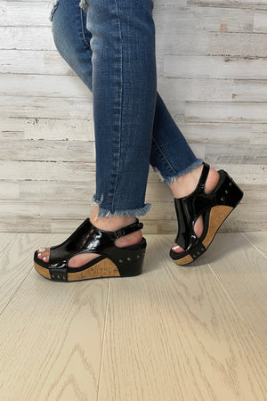 Carley Wedges- Black Patent