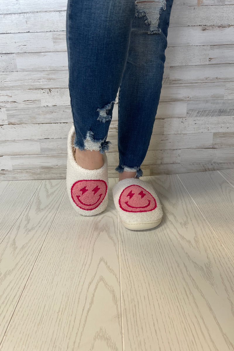 Smiley Face Lightning Slippers