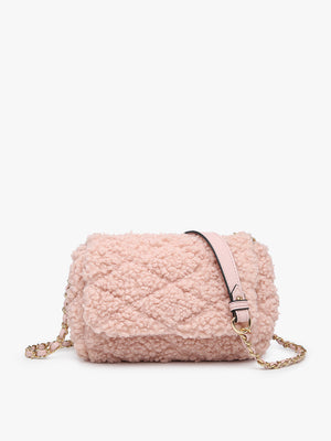 Sherpa Crossbody Purse with Chain Strap