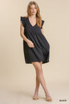 V-Neck Ruffle Sleeve Dress