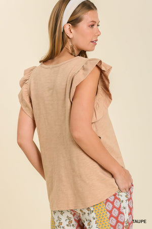 Ruffle Sides Knit Top