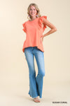 French Terry Ruffle Top