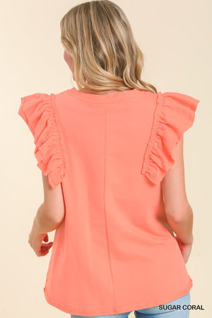 French Terry Ruffle Top