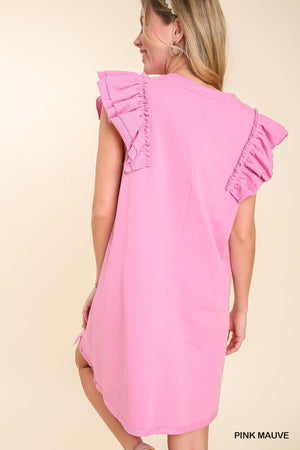 French Terry Ruffle Dress