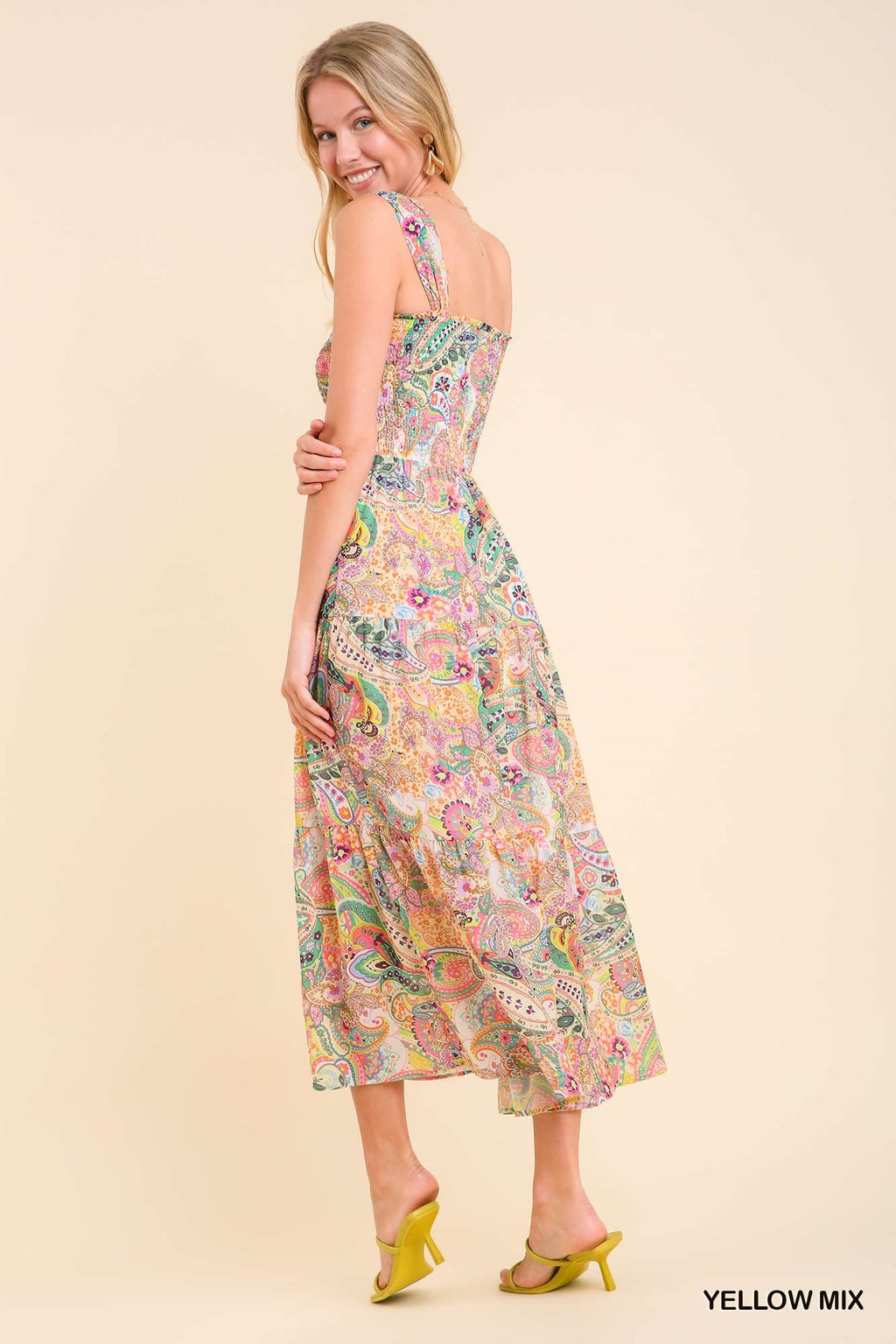 Paisley Print Smock Maxi Dress
