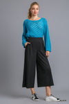 Woven Pleat Wide Leg Pants