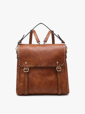 Indigo Convertible Studded Backpack Handbag