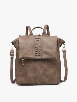 Vivian Whipstitch Flapover Backpack Handbag