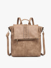Vivian Whipstitch Flapover Backpack Handbag
