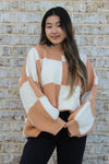 Veronica Knit Checkerboard Sweater Top
