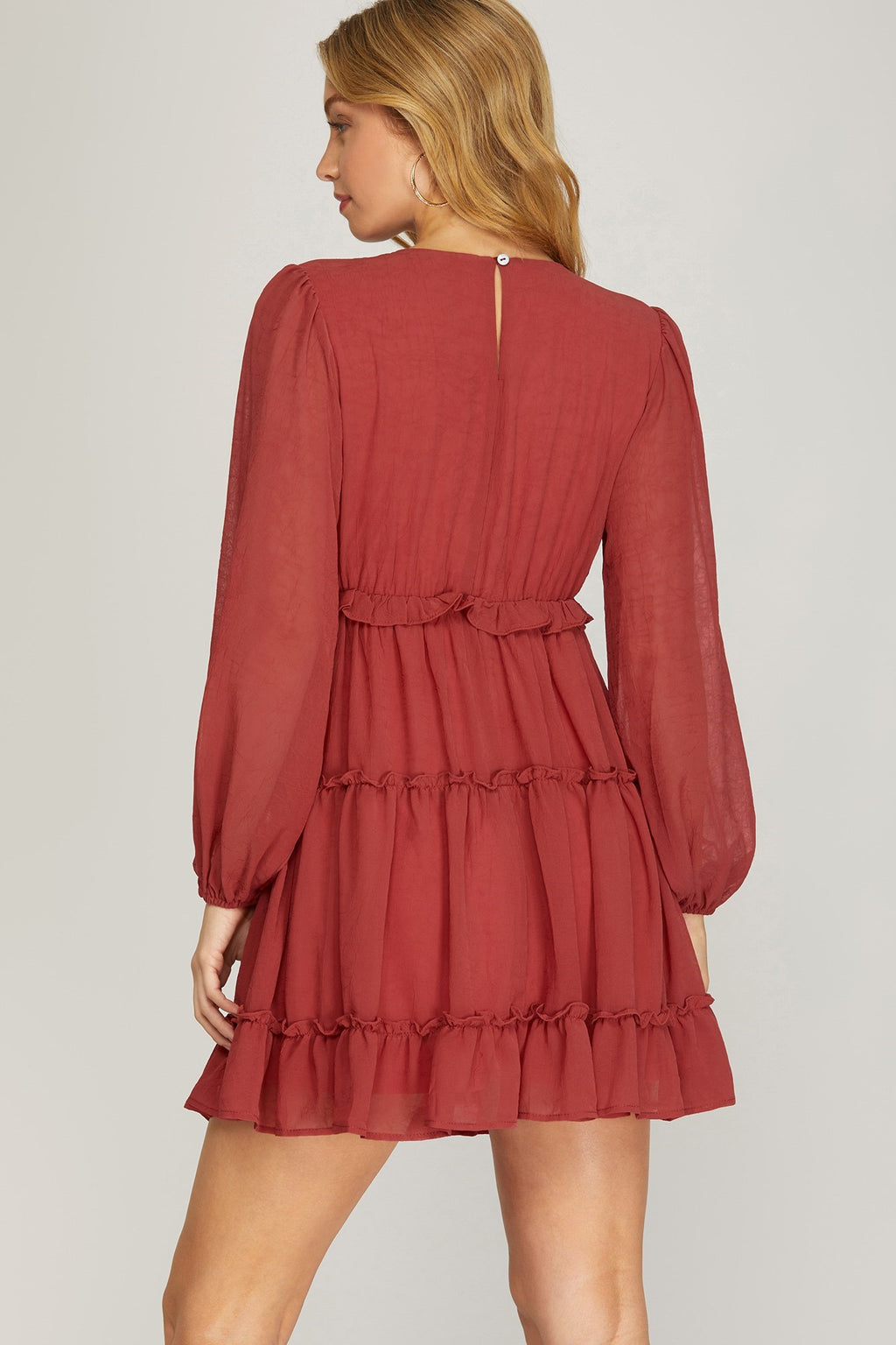 Ruffle Chiffon Dress