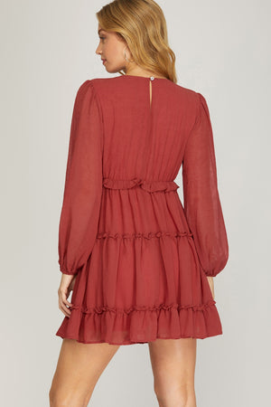 Ruffle Chiffon Dress