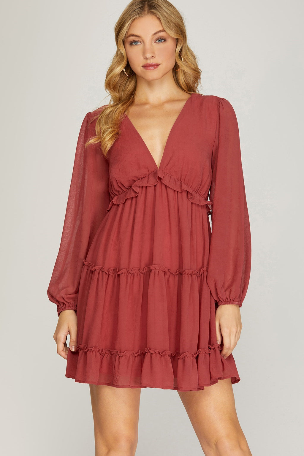 Ruffle Chiffon Dress