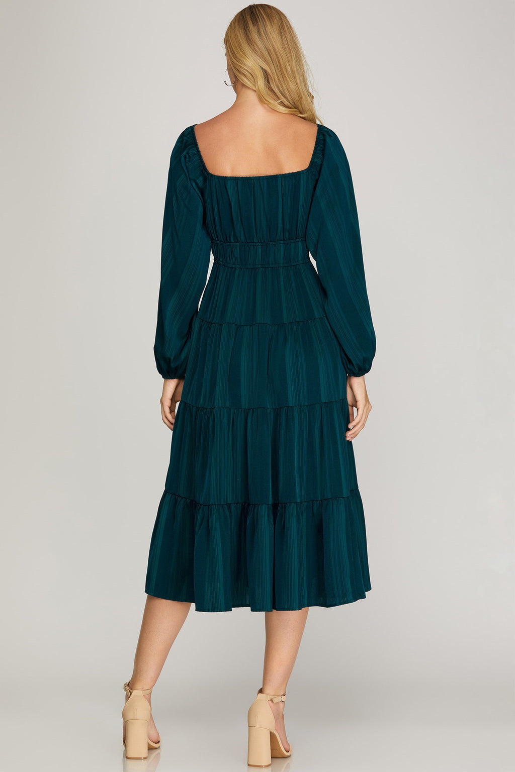 Empire Waist Tiered Midi Dress