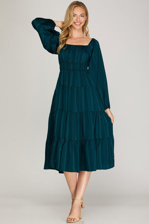 Empire Waist Tiered Midi Dress