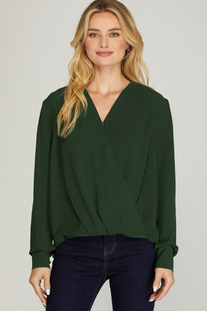 LS Surplice Woven Top