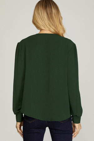 LS Surplice Woven Top