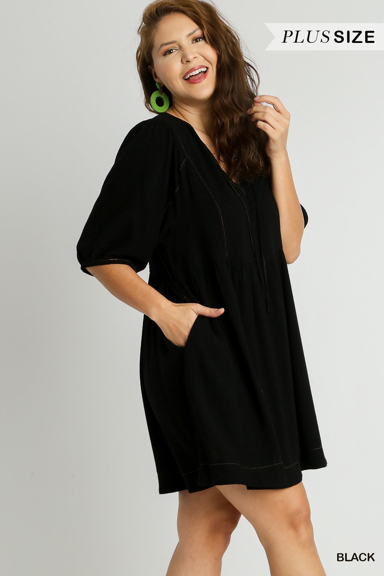 Plus Size Black Tie Neck Dress Xpluswear Design Plus Size Semi