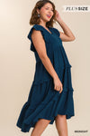 Plus Flutter Tier Midi Dress