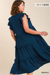 Plus Flutter Tier Midi Dress