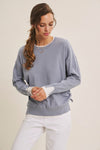 Contrast Trim Feather Light Sweater
