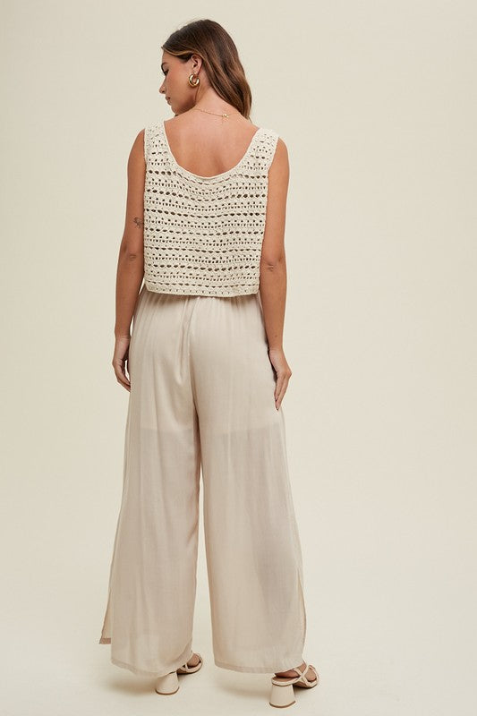 Crochet Jumpsuit with Side Slits