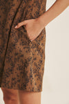 Bubble Sleeve Textured Print Dress