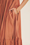 Ruched Bust New Babydoll Midi Dress
