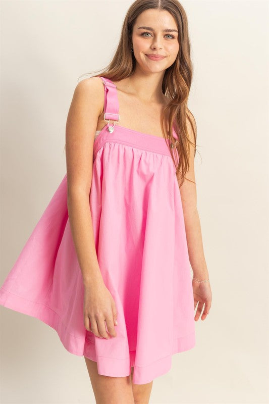 Flowy Gathered Overall Mini Dress Free Souls Boutique Flowy Gathered Overall Mini Dress Free Souls Boutique