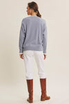Contrast Trim Feather Light Sweater