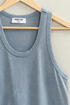 Raw Hem Washed Sleeveless Midi Dress