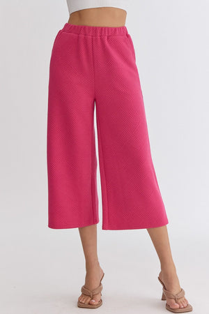 Textured Wide Leg Pants