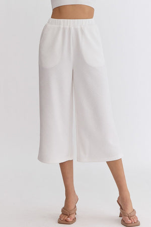 Textured Wide Leg Pants