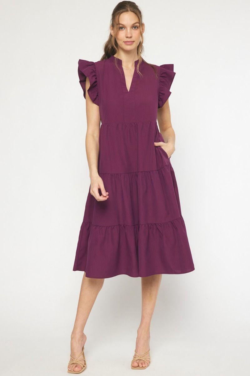 Ruffle Tiered Midi Dress