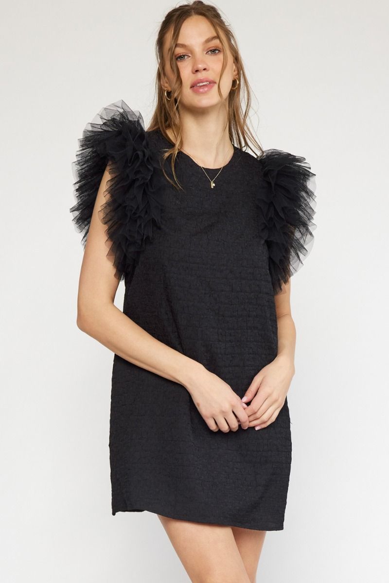 Tulle Sleeve Mini Dress