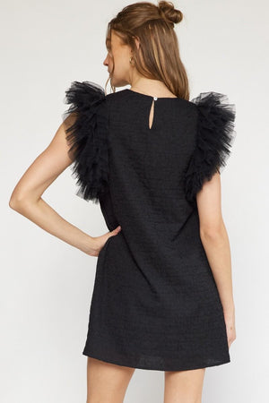 Tulle Sleeve Mini Dress