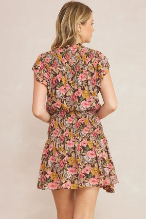 Smock Waist & Yoke Floral Dress