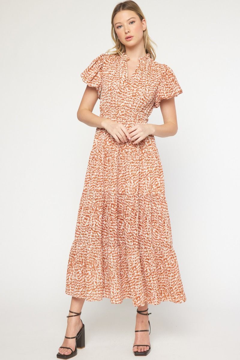 Bubble Sleeve Print Tier Maxi Dress Free Souls Boutique Bubble Sleeve Print Tier Maxi Dress Free Souls Boutique
