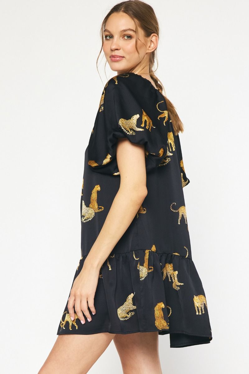 Leopard Square Neck Dress