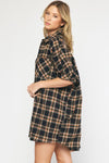 Oversized SS Flannel Shirt Dress