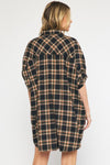 Oversized SS Flannel Shirt Dress