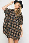 Oversized SS Flannel Shirt Dress
