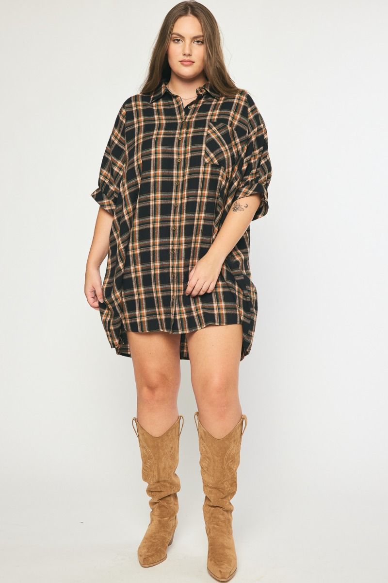 oversized flannel shirt dress Oversized Flannel Shirt Dress